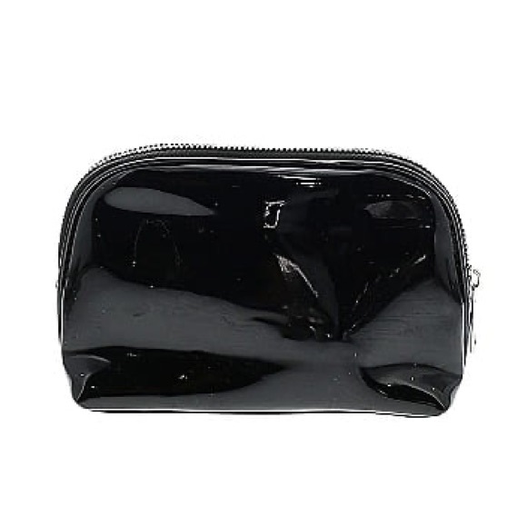 Dolls Kill Black Zip Closure Faux Patent Leather Cosmetic Travel Case Pouch Goth - Picture 4 of 4